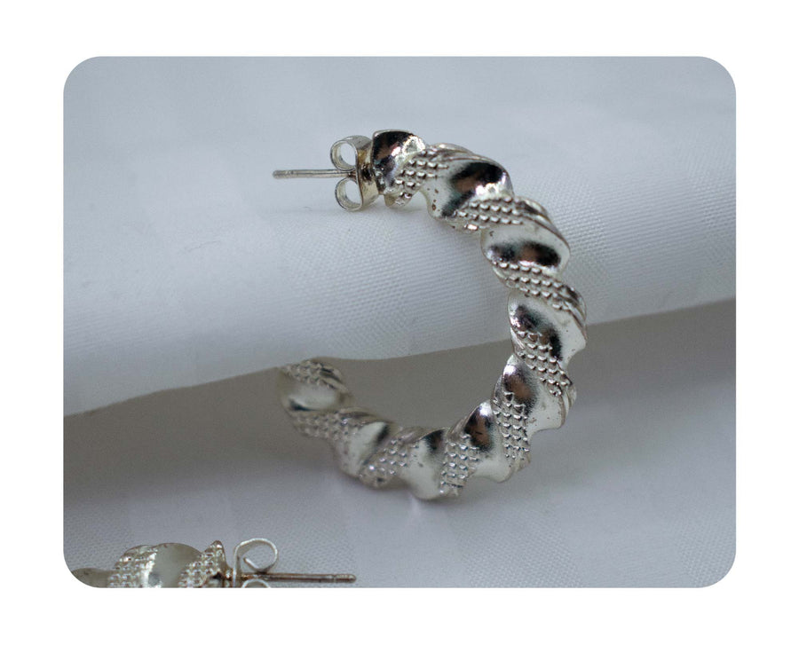 Argollas bañadas en plata