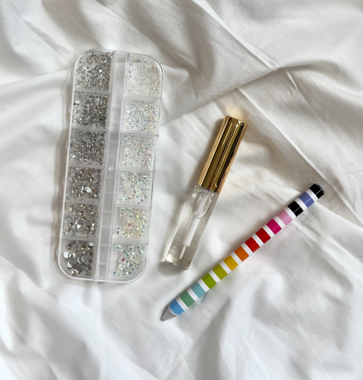 Set brillos colores plateado - cristal