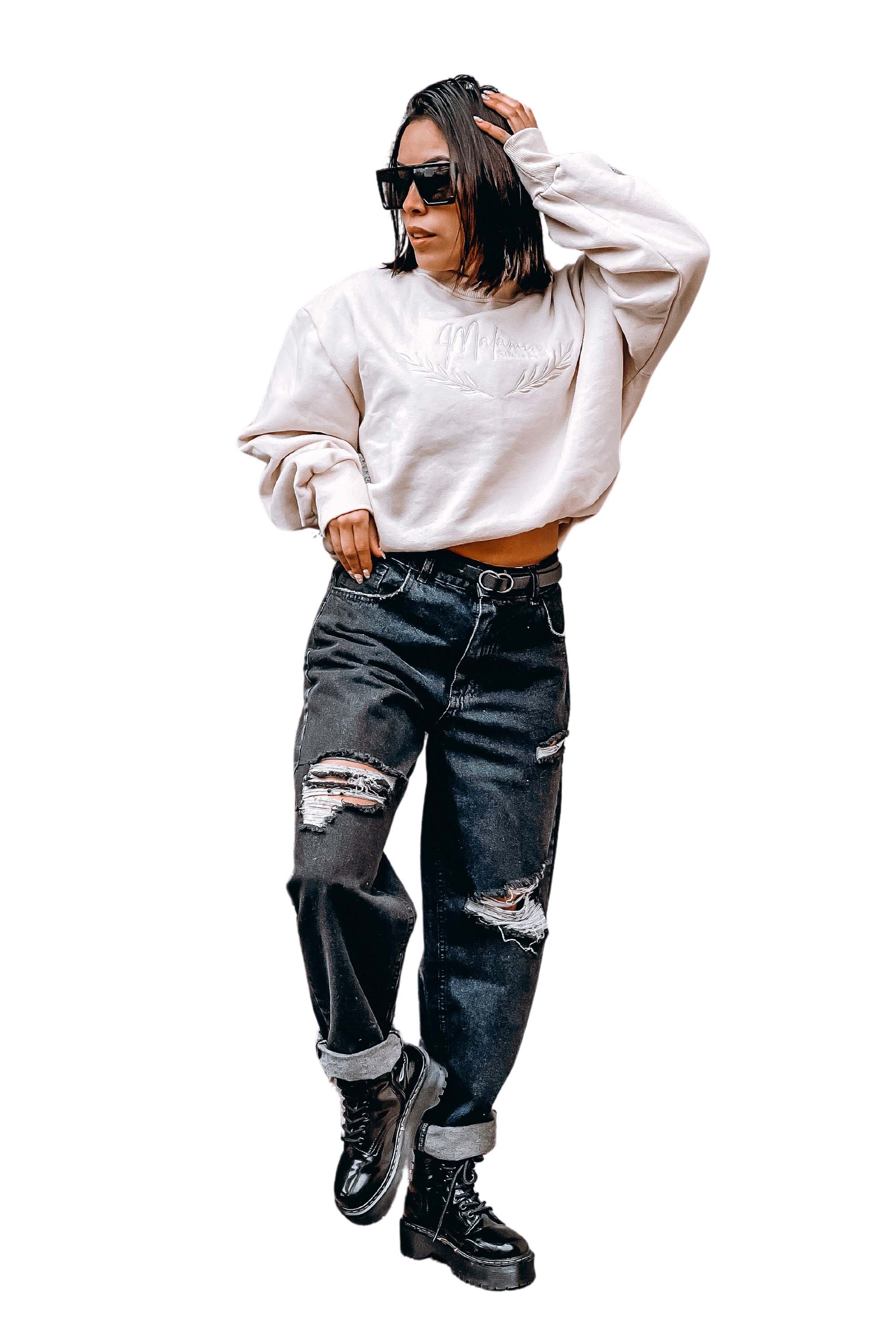 Moms Jeans Negro