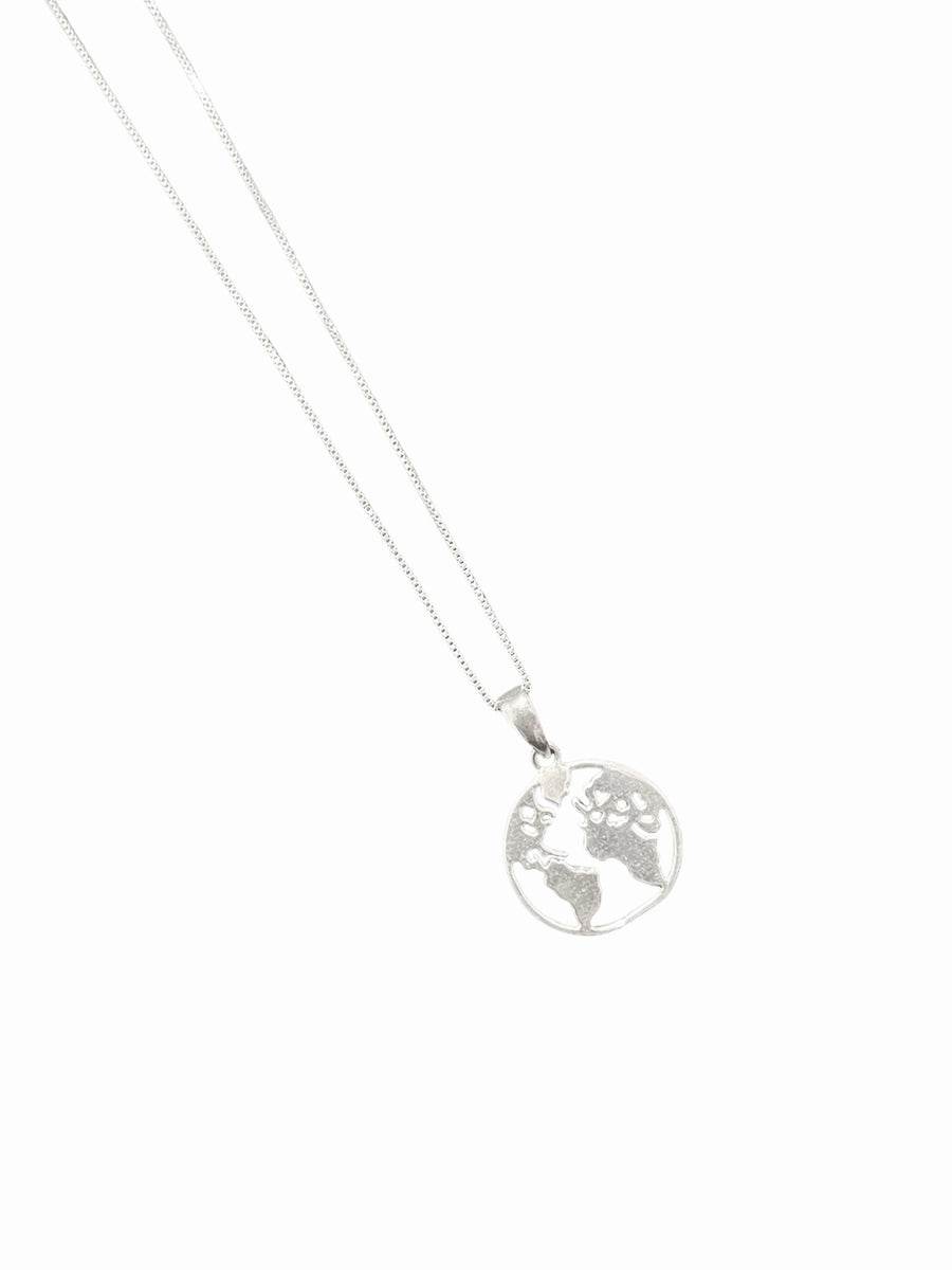 Collar Plata 925 Mundo grande