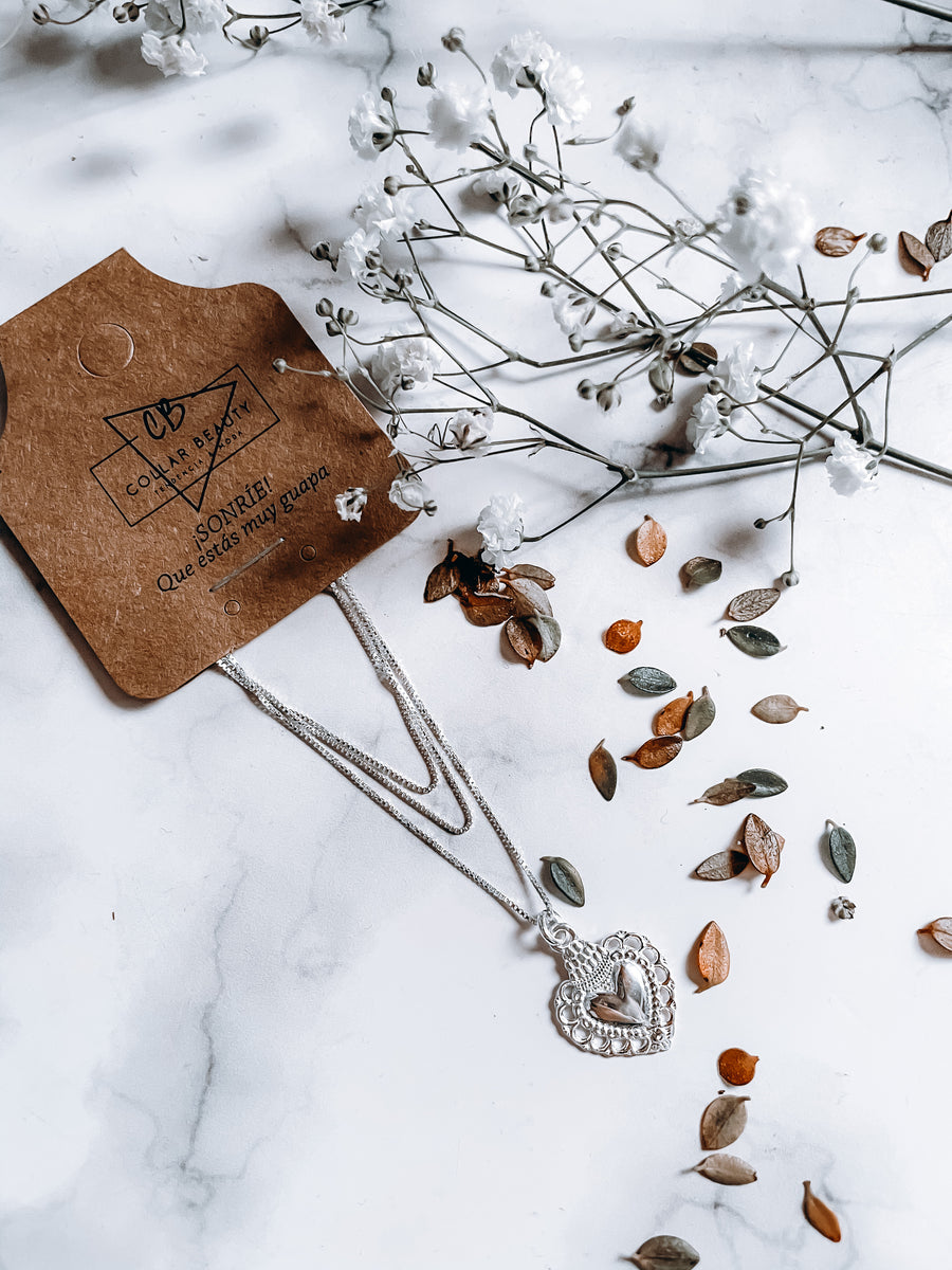 Cadena corazón detente PLATA 925