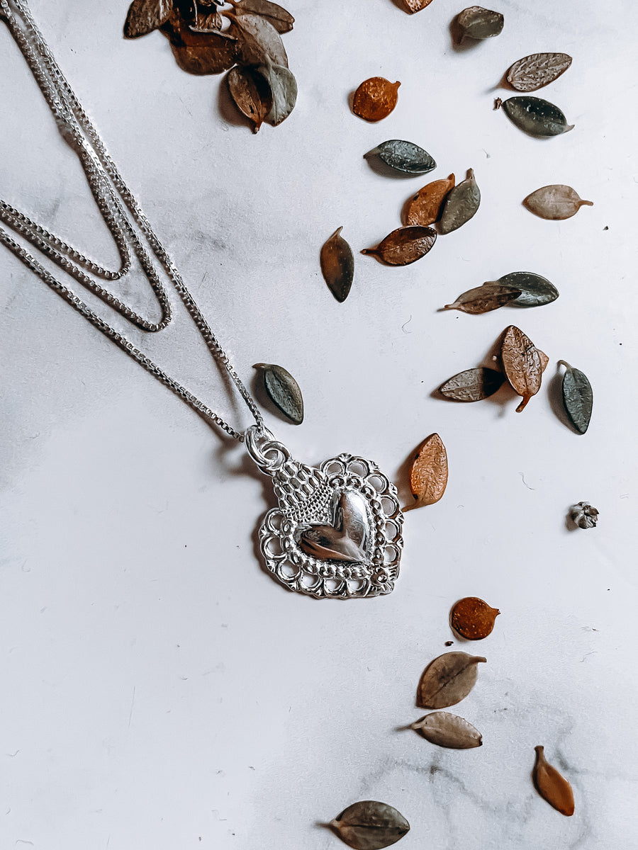 Cadena corazón detente PLATA 925